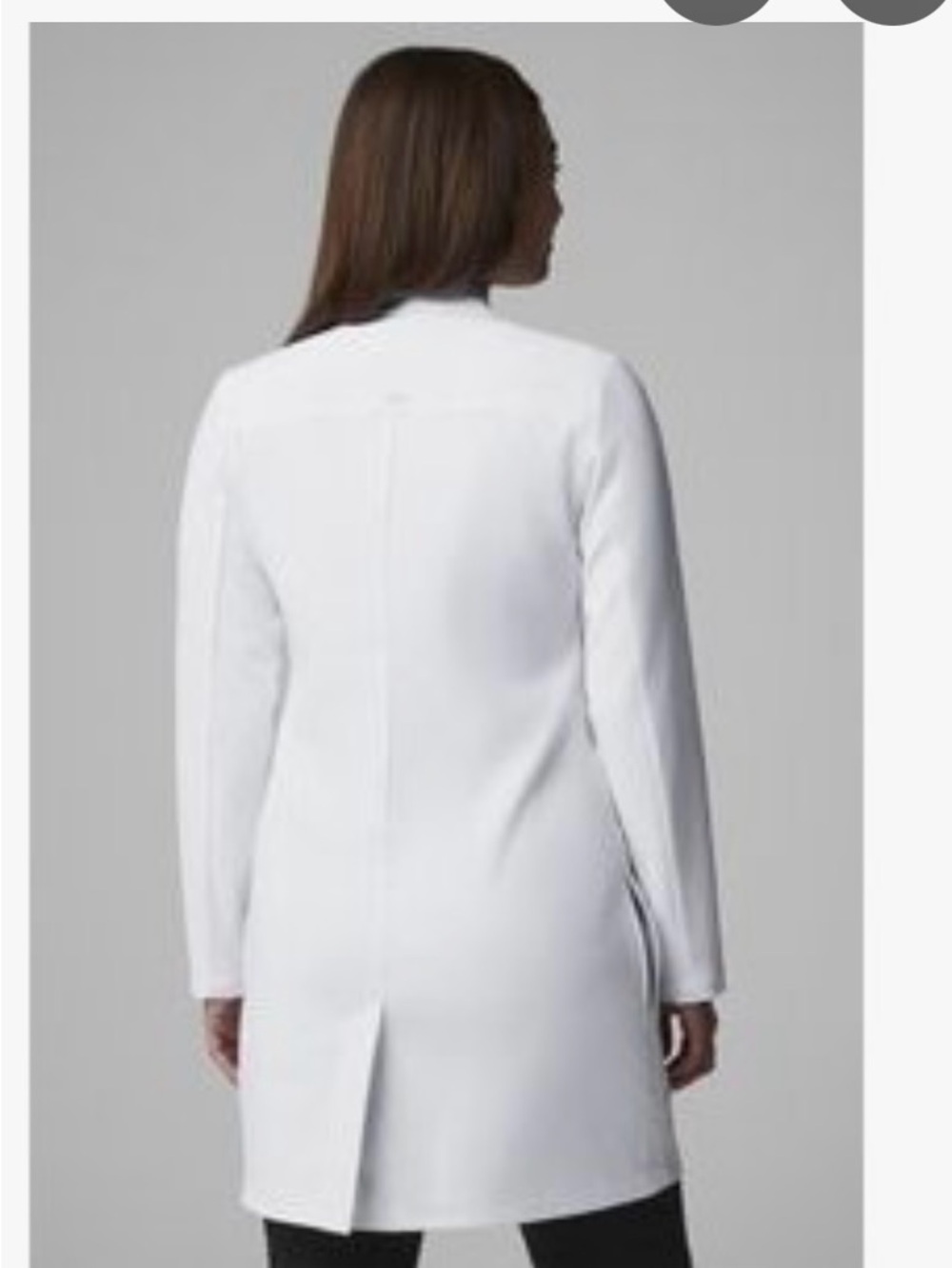 Fabletics Axis stretch White Women's Lab Coat Classic Long Medical Jacket sz XL - Picture 7 of 10
